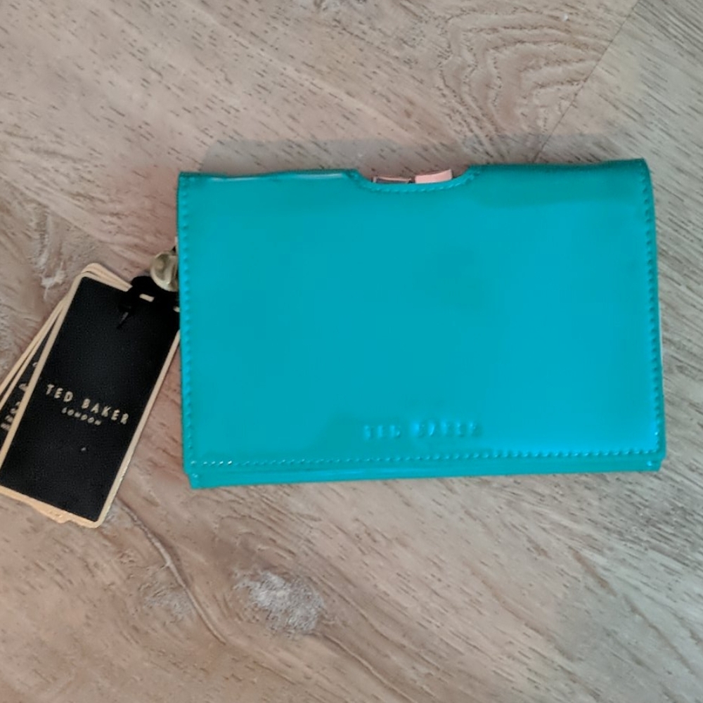 Beautiful green patent leather Ted Baker wallet